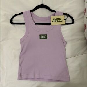 NWT DAILY DRILLS LAVENDER TANK TOP